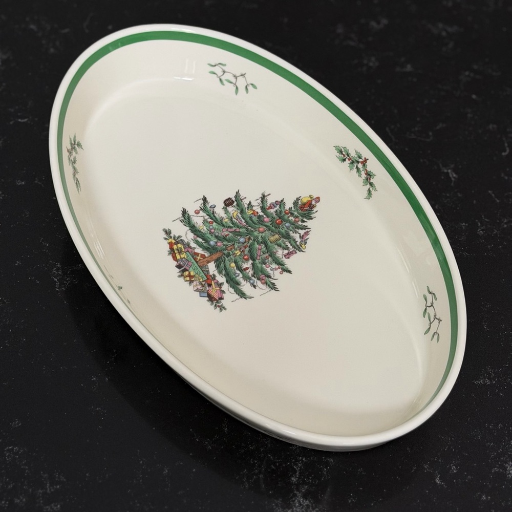 Spode Christmas Tree Large Oval Baking Dish - Picture 2 of 4